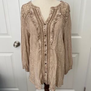 Vintage X America Large Boho Button up Top